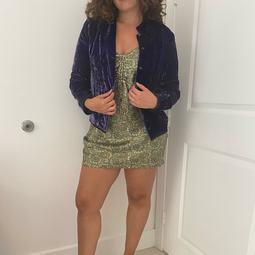Purple velvet jacket